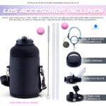 ICELILIS Botella Térmica Rosada con Mariposas 64 Oz Set Completo - Image 7