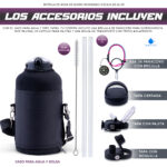 ICELILIS Botella Térmica Morada 64 Oz Set Completo - Image 7