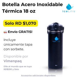 Botella 18 Oz Acero Inoxidable Negro