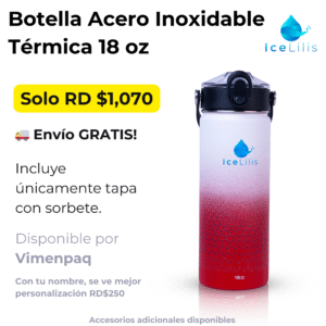 Botella 18 Oz Acero Inoxidable Roja